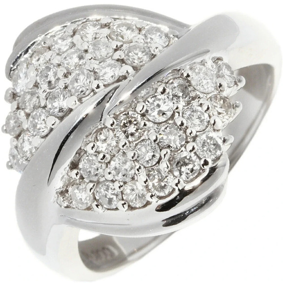 LuxUness Platinum Diamond Ring Pt900 0.77ct Size 11 Metal Ring